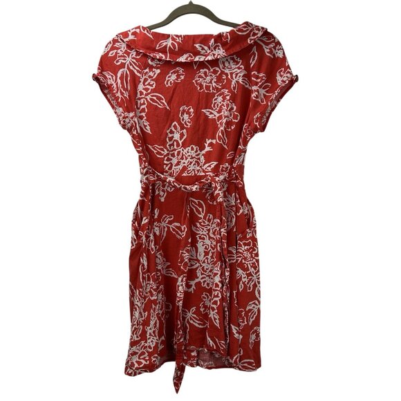 Free People  Women’s Size 10 A Thing Called Love Linen Blend Mini Dress Red - Picture 12 of 16